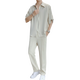 罗蒙冰丝衬衫男士2025新款轻熟风一套痞帅设计感夏季休闲穿搭衬衣套装 718卡其【套装】 中袖款 XL