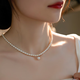 COULN KIN Freshwater Pearl Necklace Young Women Fashion Light Luxurious New Pendant Birthday Valentine's Day Gift for Girlfriend Simple Freshwater Pearl Necklace