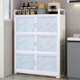 Kitchen cabinet simple sideboard wine cabinet aluminum alloy storage cabinet multi-functional storage cabinet home cupboard storage rack cream white two-layer length 50*width 33*height 65