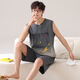 Modal Cotton Summer Pyjamas Männer reine Baumwollshorts Weste dünne Cartoon Teenager Sommer Home Clothing Set Am826 L Standard 100-130jin [Jin gleich 0,5 kg]