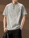 Kazuki Kuraishi Henry Collar Polo Polo à manches courtes pour hommes à manches courtes Col à moitié à manches en ligne zhongshan Top Brepwable Grey XL Port de poids 140-155jin [Jin est égal à 0,5 kg]