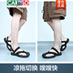 Cartelo (Cartelo) importé du Vietnam Baotou Herringbone Sandals Sandales à double usage Chaussures de plage pour hommes pour l'usure en plein air en pêche d'été et en conduisant le long du ruisseau noir 5155 Baotou Sandales à double usage 41