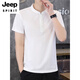JEEP SPIRIT新款男士仿亚麻短袖t恤夏季薄款立领polo.衫新中式休闲棉麻上衣 T189绿色 3XL 150斤左右