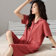 Catman (MiiOW) 100% pure cotton pajamas for women in summer short-sleeved cropped pants middle-aged and young style large-size cardigan suit thin home clothes n9898 short-sleeved cropped pants cardigan M (80-100Jin [Jin equals 0.5 kg])