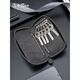 Goldlion (Goldlion) Sac clé de grande capacité simple et à la mode sac en cuir véritable sac en cuir en cuir pratique première couche de bouche de vache sac gris gris
