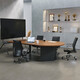 Huisheng solid wood small conference table and chair combination 6-seater simple modern conference room reception negotiation table light luxury high-end round head negotiation conference table 200*100*75*5cm