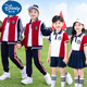 迪士尼小学生校服夏装短袖毕业运动服儿童班服套装学院风幼儿园夏季园服 6623男生红色袜子+徽章 100 CM