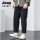 JEEP SPIRIT吉普休闲裤男士宽松潮牌秋冬新款工装长裤纯棉美式直筒裤春秋男裤 JEEPL1098-军绿 M 适合100-125斤