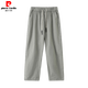 皮尔卡丹（pierre cardin）品牌优选纯棉裤子男士夏季薄款2025新款宽松直筒锥形九分休闲长裤 9904卡其灰 【纯棉透气-高品质】 S 建议【95-110斤】
