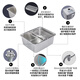 Kohler Kitchen Sind 304 из нержавеющей стали Pro под подготовкой маленького танка с одним танком средним острова раковина раковина