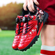 Chaussures de football pour enfants de taille brisée pour enfants Boys Tf Broken Spiks Men's Rotation Bouton Chaussures pour enfants Primaire et secondaire Étudiant Formation et Chaussures de mobilité 9896 Rouge 32