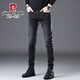 Pier Cardin 2025 Spring Black Jeans Men's Slim Foot Pants Мужские высококачественные брюки с высоким уровнем растяжения весны и осенью нового стиля QQN-1048-Black 30