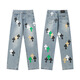 Crome Heart New Croce Ch High Ordre Black Blanc Cross droits Old Heavy Industry Washing Jeans Pantalons Identique aux hommes et femmes 9923 28