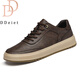 DDeiet brand men's shoes 2026 new style comfortable thick sole increased casual leather shoes men's sports versatile genuine leather sneakers for men brown brand men's shoes 41 (255mm) leather shoe size