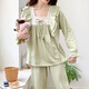 Gemmes colorées Spring and Automne Pajamas Cardigan à manches longues pour femmes mince en dentelle douce en dentelle de maison kyx-x9904 rose 180 xl