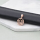 Qianjun 18K rose gold white gold gold blessing round pendant k gold plain gold necklace women's pendant 18K gold 1.25g