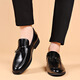 Huilijun Mattanzug Herren Lederschuhe Herren-Flat-Soled Shine Formale Wear Jugendspitze.