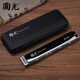 Guoguang Mundharmonica 28-Loch Polyphonische Akzent-Anfänger Kinder und Studenten erwachsene Männer und Frauen Selbststudie Einführungsleistung Level Schwarzer Stress C-Tune + Selbststudiengeschenkpaket + Video-Tutorial