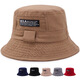 Bolsro Summer Summer Sombrero de pescador de doble cara Protección solar Sol Gombado Sol Hombres y mujeres El mismo estilo Sombrero plegable Sombrero Gris claro de 58 cm