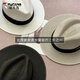 Woodpecker (Tucano) Panama Paille Chapeau Men Big Head Swing Sun Sun Chat UV Paille du soleil Protection du soleil Jazz Paille Hat Universal Men and Women All-Match Khaki Brown M54 ~ 57 cm (Envoyer une corde à l'épreuve du vent)