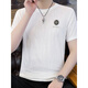 Marca de lujo de alta gama de Inter Milán Summer New Men's Silk Camiseta de manga corta de la manga corta Masmonía Hermanina Hermanina Men a los hombres Top 698 White M recomendado [85-100Jin [Jin iguala 0.5 kg]]