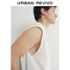 UR2025 Summer New Men's Casual Solid Color Versatile Loose Cotton Round Neck Vest UMB450004 White L