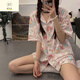 Ximuyao Sanrio lindo Katie Cat Pajamas para mujeres en verano Nuevos pantalones de manga corta ropa para el hogar estudiantil traje de tres piezas Juego de ropa exterior WZL-1484 [traje de manga corta que incluye pantalones] M tamaño [recomendado 80-100Jin [Jin equivale a 0.5 kg]]]