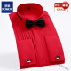 Camisa francesa Romon Camisa de vestir para hombres Swallow Bow Boder Camisa de boda para hombres Camisa larga Stage Corir Ropa de anfitrión de alta gama blanca 9888-1 + marca de alta gama + marca de alta gama 41