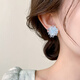 Yican Clear Blue Flower Earrings for Women Unique Niche Design High-end Earrings 2025 New Hot Style Earrings Clear Blue Flower Earrings for Women