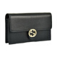Gucci Double G logo snap closure pebbled leather chain bag shoulder bag crossbody bag black Gucci women's bag classic