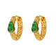 COASZE Jade Gourd 18K Gold Hollow Earrings Earrings Earrings Ice Sun Green Retro Style Jade Earrings