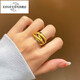 Iosn5D hard gold gold five-ring ring for women 999 solid gold interlocking brushed shiny ring index finger ring for girlfriend 16# about 2.60g