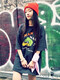 American Trendy Brand Human Makon Year Year Limited kurzärmelige Männer Paar Sommer Cartoon Tier T-Shirt Frauen Top 3886 Black S