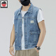 Aemape Apple Light Color 2025 NEUE DENIM VEST MÄNNER LOSS LOSS GROSSE RETRO EEGEVEVEVEVEVEVEVEVEVEVEVEVEVEVEVEVEVEVEVEVEVEVEVEVEVEVEVEVEVEVEERESS HOSS-CLIP WOWEWEY Trendy Markenjacke Männer 6232# Light Blue XL (vorgeschlagen 145-160jin [Jin gleich 0,5 kg])