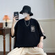 Boledi Teenager 12-15 Jahre alte Jungen kurzärmelige T-Shirts 13 Schüler der Junior High School Trendy hübsche Sommerkleidung 14 Kinder Tops T897 Schwarz hohe Qualität 160 m 80-100jin [Jin entspricht 0,5 kg]