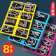 Feidule ungtötetes Spielzeug mit neun Ring intellektueller Entlockung Ring Bildungsspielzeug Luban Lock Loch Lock Set Grundschüler 24-teiliger Set [32-teiliges Set] Luban Lock ABCD-Modell