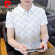 皮尔卡丹（pierre cardin）新款男士纯欲风polo.衫时尚韩版半袖青年印花棉质吸汗透气短袖t恤 9226黑色 XL 125-135斤