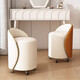 Jungle Makeup Stool Dressing Table Chair Bedroom Dressing Stool Makeup Chair Light Luxury High-end Manicure Chair Rotatable with Backrest Pulley Storage Model - All White