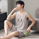 Langsha Pajamas Summer Modal de seda Modal de seda pantalones cortos de chaleco de seda Adolescente de gran tamaño Maneveless Home Clothing 2025 Nuevo F-9207 L Tamaño único