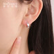 Shengshi Qiyuan platinum earrings pt950 platinum earrings and earrings platinum earrings double sand earrings and earrings for women 3.3-3.5g (pair)
