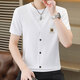 Woodpecker (TUCANO) design short-sleeved T-shirt men's 2025 summer new light luxury cotton base shirt fake two-piece round neck top 6626 white 2XL 135-150Jin [Jin equals 0.5 kg]