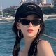Museo cat eye sunglasses retro women gm2024 new style internet celebrity square face sunglasses sunglasses sunshade black frame gray film_