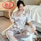 Langsha Love Amor Print Pajamas Summer Summer Fino Cool Silk Silk Slewer Sweet Watser Ropa para la ropa se puede usar fuera de YFY-9905 [pantalones de manga corta] L [sugerido 100-120 Jin [Jin equivale a 0.5 kg]]