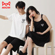 Chat man (miiow) 2 ensembles de couples pyjamas coton pur coton féminin surestime les médisseurs de nuit sexy hommes manches courtes shorts à domicile ydx-9902 # m femmes + hommes l