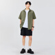 
Miniso (MINISO) shirt men's ice silk breathable Cuban collar shirt summer loose trend simple letter short sleeve military green L