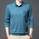 Modal T-Shirt Herren-Langarm-Eisdünnstil Business Casual Striped Revers Herbst-Top-Feder- und Herbst-Polo-Hemd 753 Wave Blue XL 175135-155jin [Jin entspricht 0,5 kg]