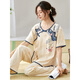 
Light Yilin Women's Short Sleeve Pajama Set Summer Thin Trousers Summer New Chinese Style Imitation Cotton Home Clothing Can Be Wear Outside l9903 M (Suggested 75-95Jin [Jin equals 0.5 kg])