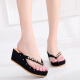 
Kaiji Rui sandals for women Vietnamese women flip flops for summer thick-soled heel slippers for non-slip beach clips for women 1389 purple 35