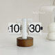 OUOETY creative internet celebrity mechanical automatic page turn clock digital table clock seat clock retro clock living room simple ornament table 1048 automatic page turn clock [milk white] with dedicated electricity 8 inches