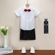 Jiaojing boy overalls suit summer small and medium-sized children kindergarten suit performance host dress shorts men summer 9901 shirt + shorts + red bow tie + strap + medium tube 120 cm